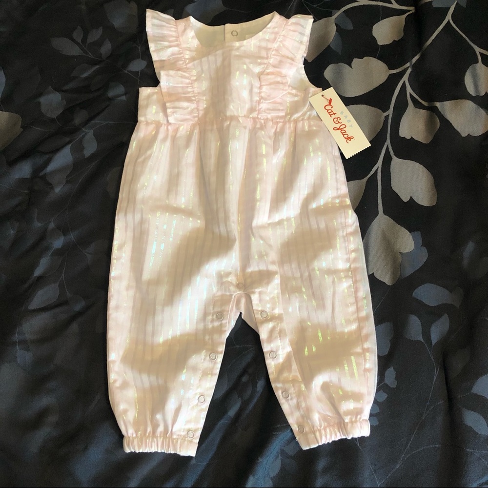 Cat & Jack Baby Plaid Lilac Romper Jumper 1 Piece